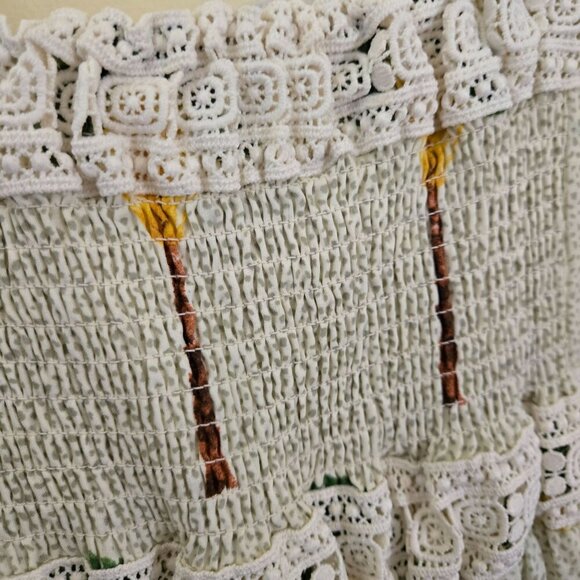 Calypso St. Barth NWT Tropical Palm Tree Crochet Lace Tiered Maxi Dress Size L - Picture 5 of 8